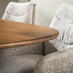 Table à manger moderne en bois de manguier avec pied central 180 cm CREEK