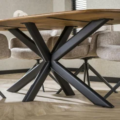 Table à manger moderne en bois de manguier avec pied central 180 cm CREEK