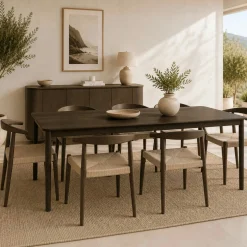 Table à manger moderne en chêne brun 220 cm LOREN