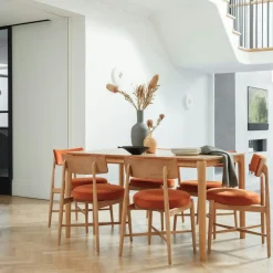 Table à manger moderne en chêne clair avec rallonge intégrée 135-190 cm DERBY