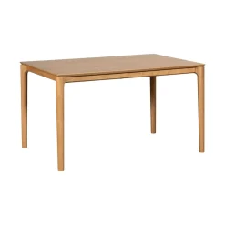 Table à manger moderne en chêne clair avec rallonge intégrée 135-190 cm DERBY