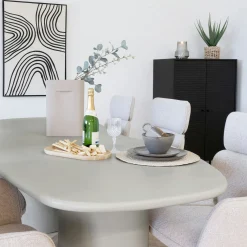 Table à manger moderne grise - organique, 200 cm ALBERTA