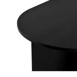 Table à manger moderne noire effet bois pieds en V 180 cm MARFA