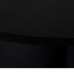 Table à manger moderne noire effet bois pieds en V 180 cm MARFA