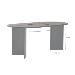 Table à manger moderne noire effet bois pieds en V 180 cm MARFA