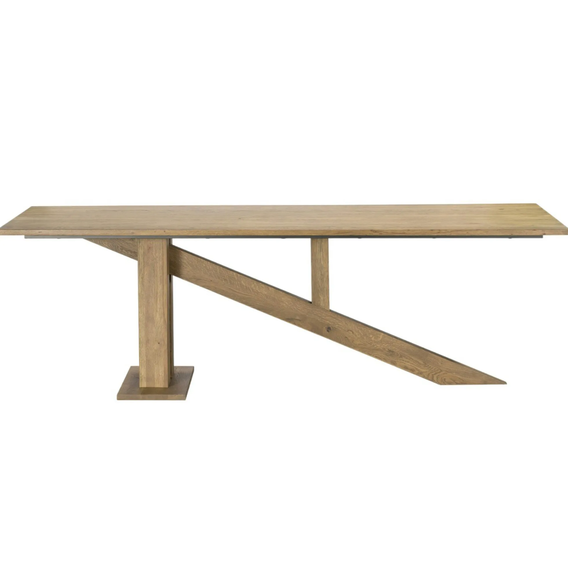 Table à manger moderne piètement oblique chêne massif 200 cm HUDSON
