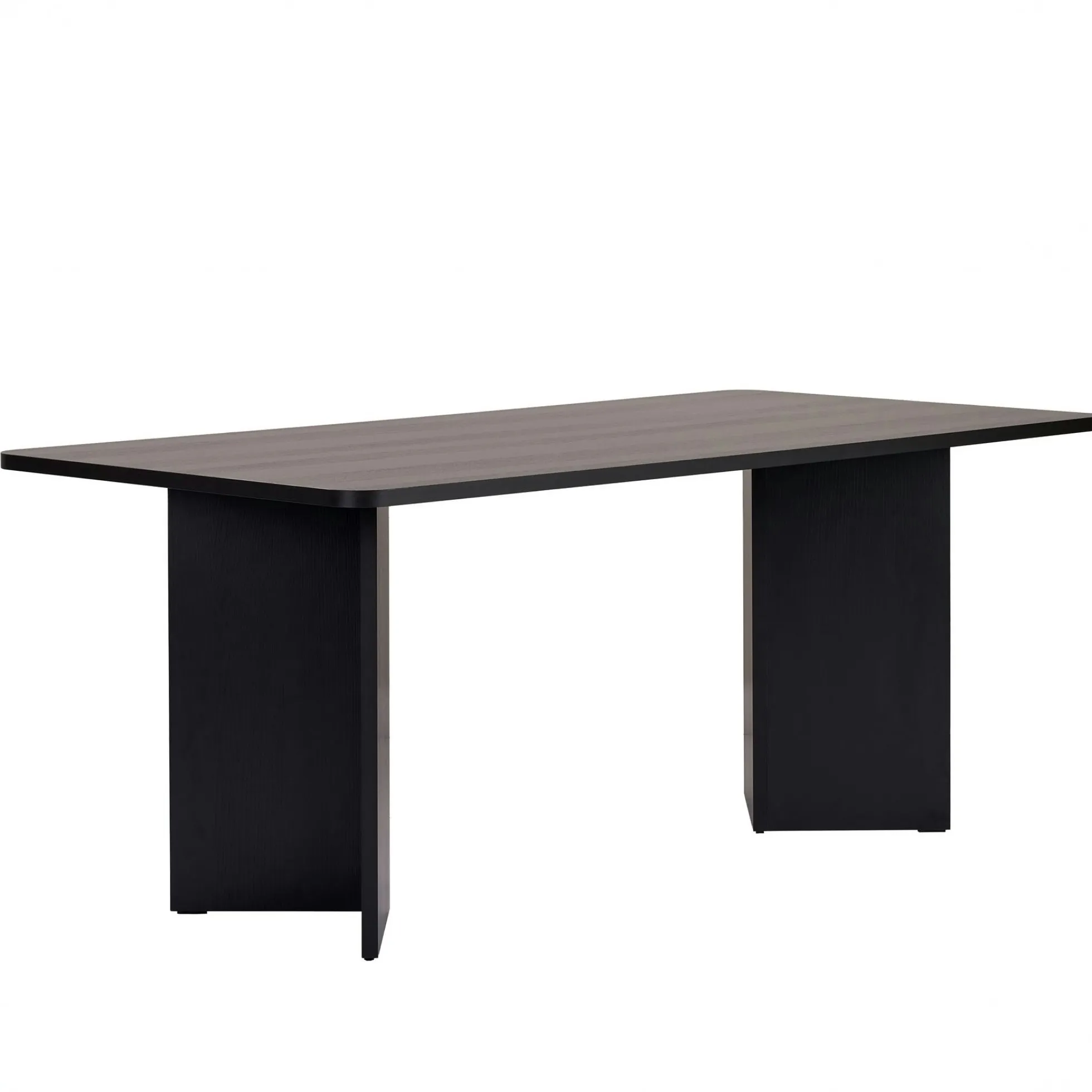 Table à manger noire bords ronds 180 cm MARFA