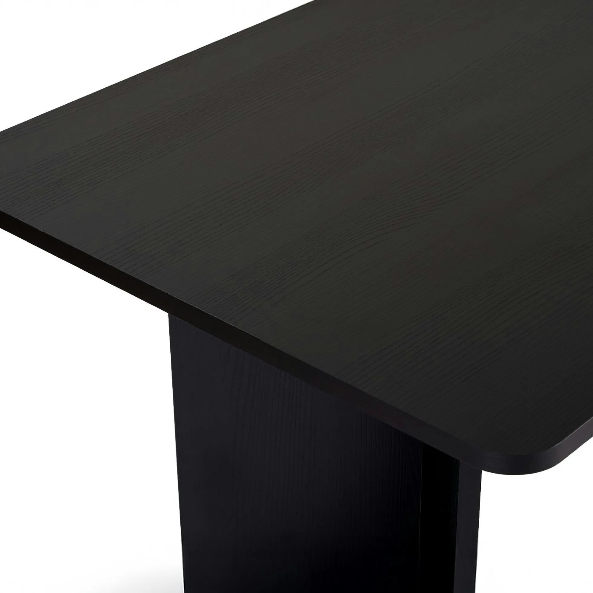 Table à manger noire bords ronds 180 cm MARFA