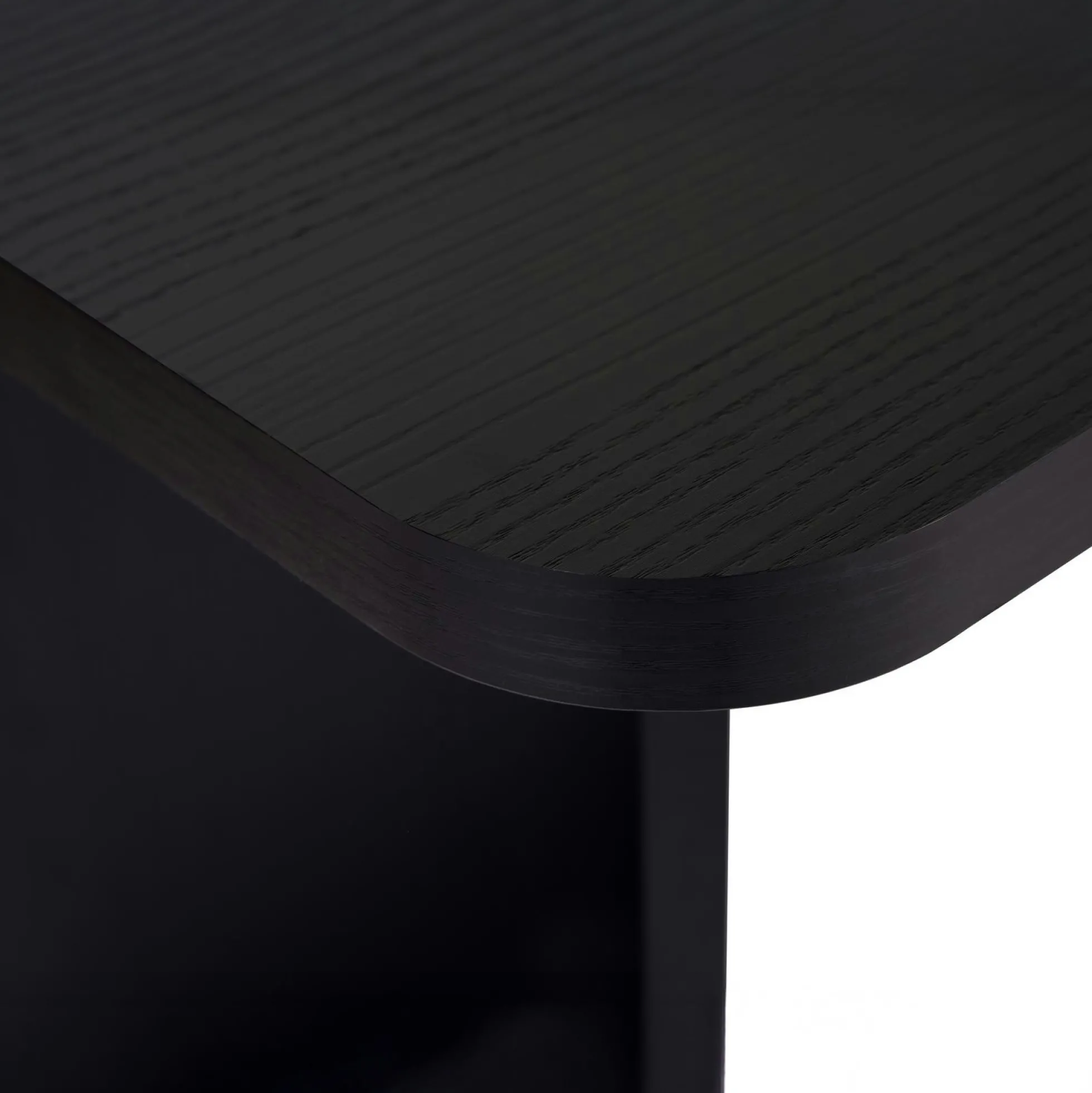 Table à manger noire bords ronds 180 cm MARFA