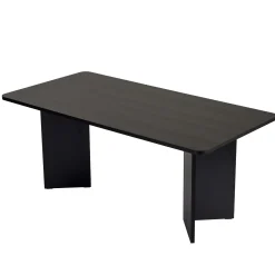 Table à manger noire bords ronds 180 cm MARFA
