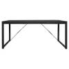 Table à manger noire en bois 220 cm MILORA
