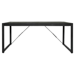 Table à manger noire en bois 220 cm MILORA