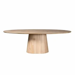 Table à manger ovale bois de chêne et pied central 240 cm LEXTON