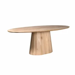 Table à manger ovale bois de chêne et pied central 240 cm LEXTON