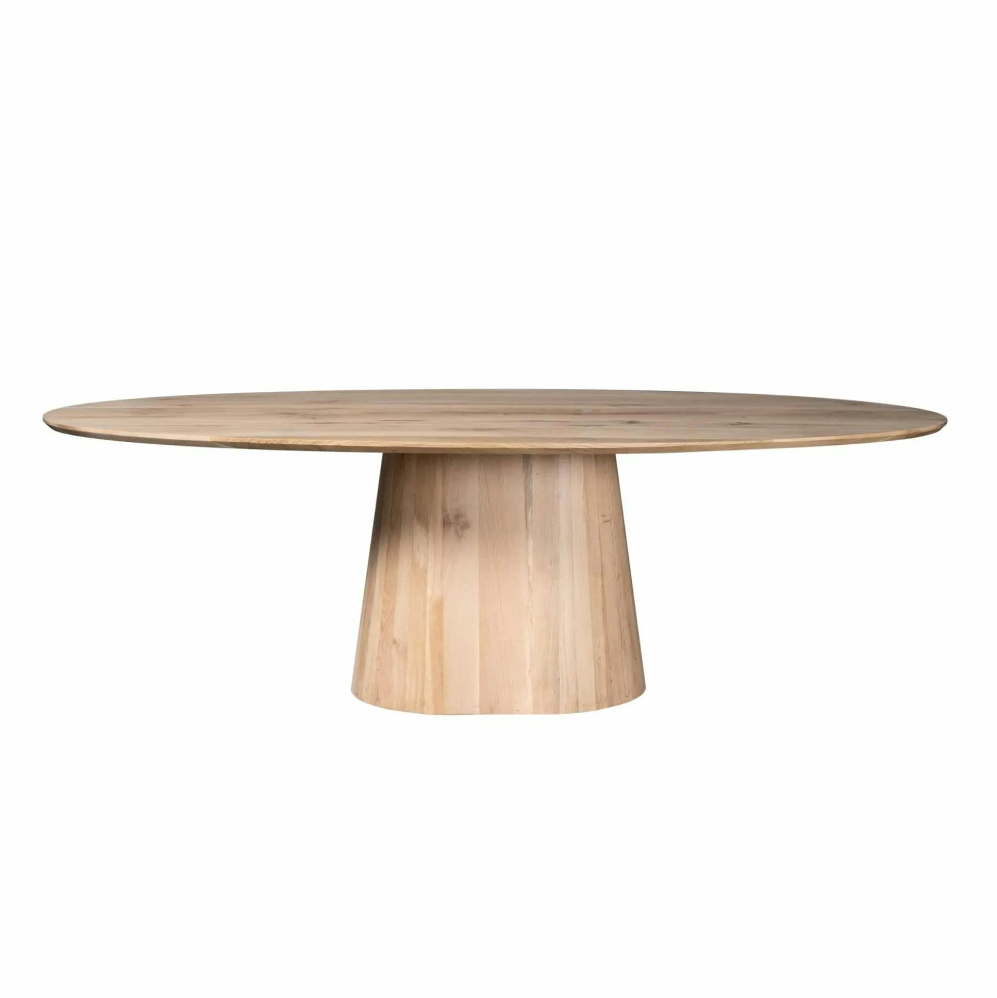 Table à manger ovale bois de chêne et pied central 210 cm LEXTON
