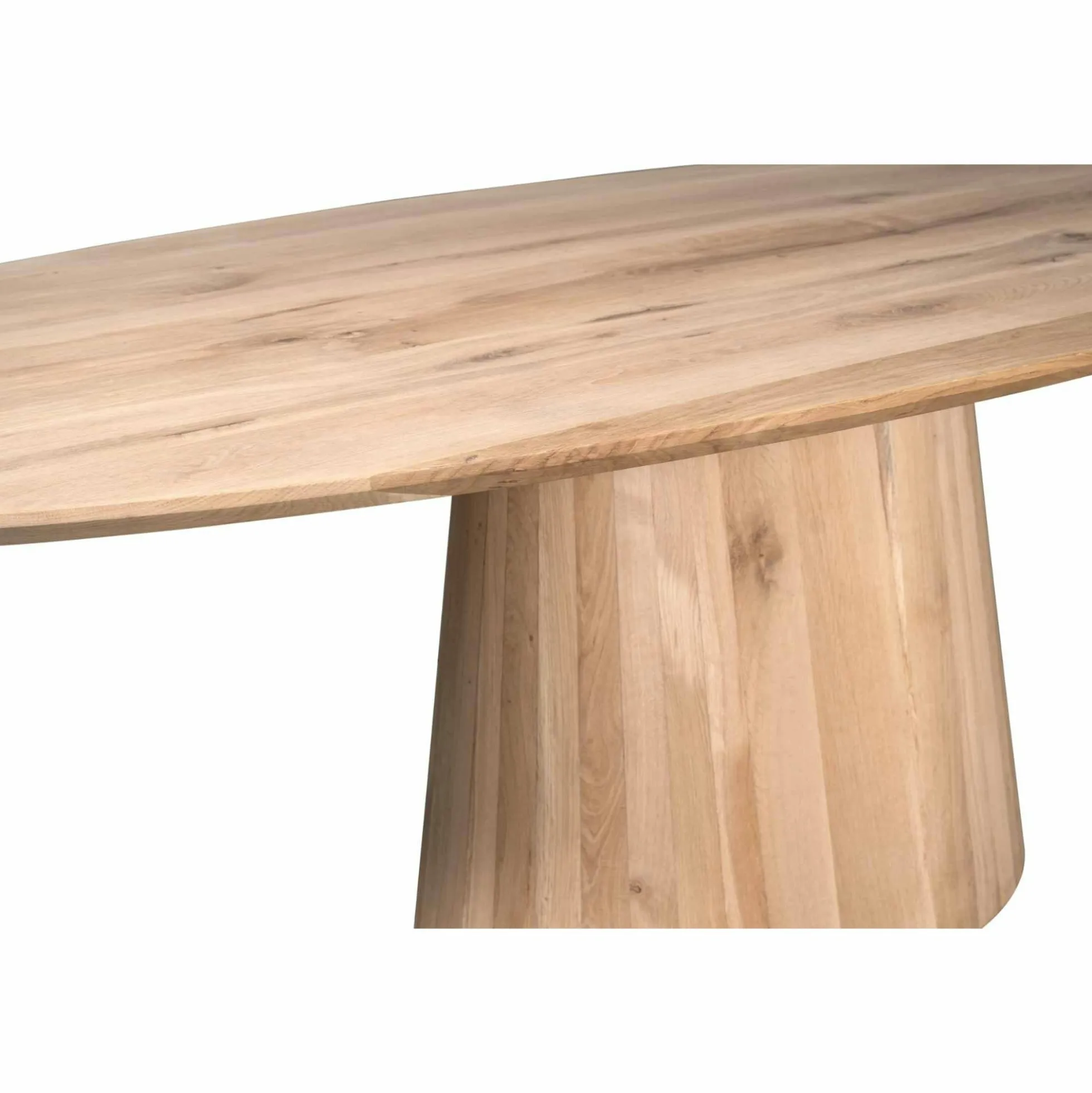 Table à manger ovale bois de chêne et pied central 210 cm LEXTON