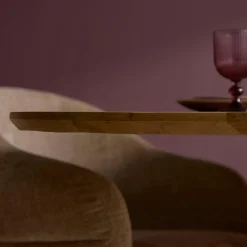 Table à manger ovale bois de chêne et pied central 210 cm LEXTON