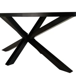 Table à manger ovale bois effet pierre rouille 220 cm BIHAR
