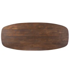 Table à manger ovale bois foncé pieds courbes 300 cm ALMA