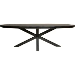 Table à manger ovale bois noir à pied central 210 cm RIVANO