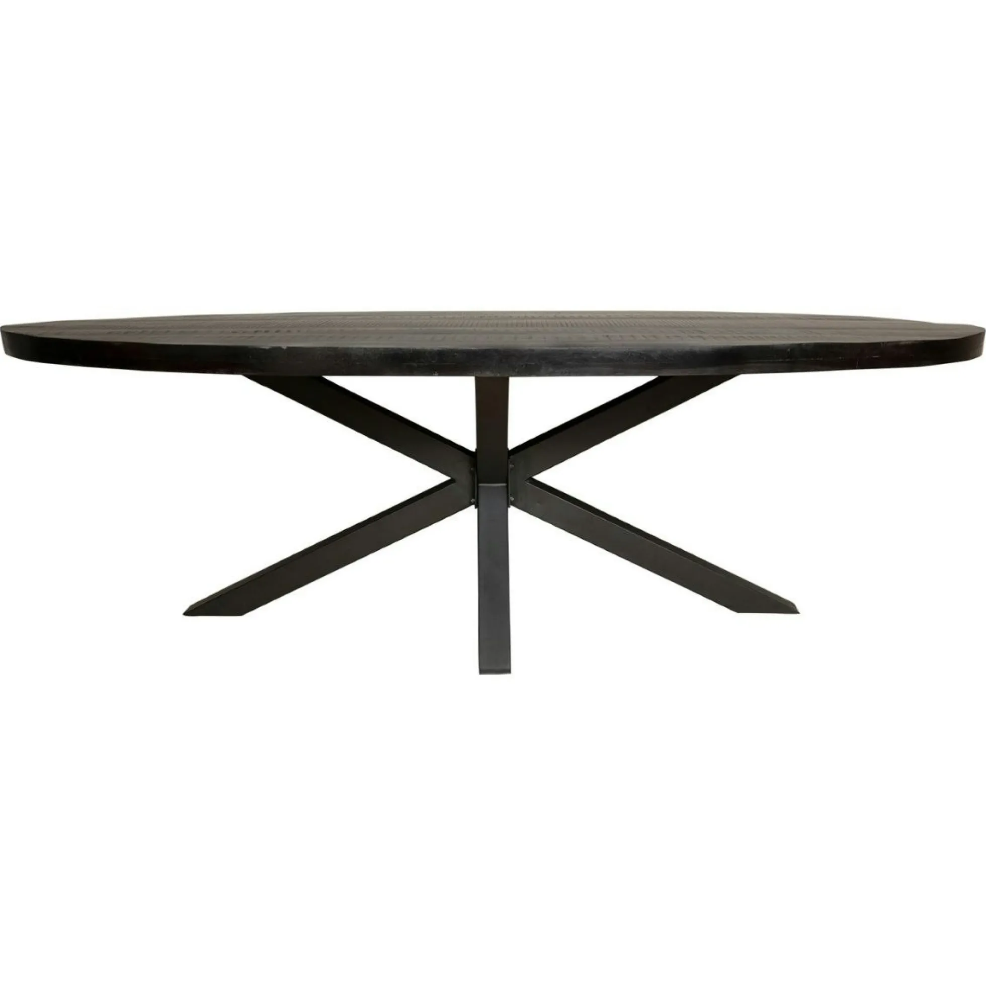Table à manger ovale bois noir à pied central 300 cm RIVANO