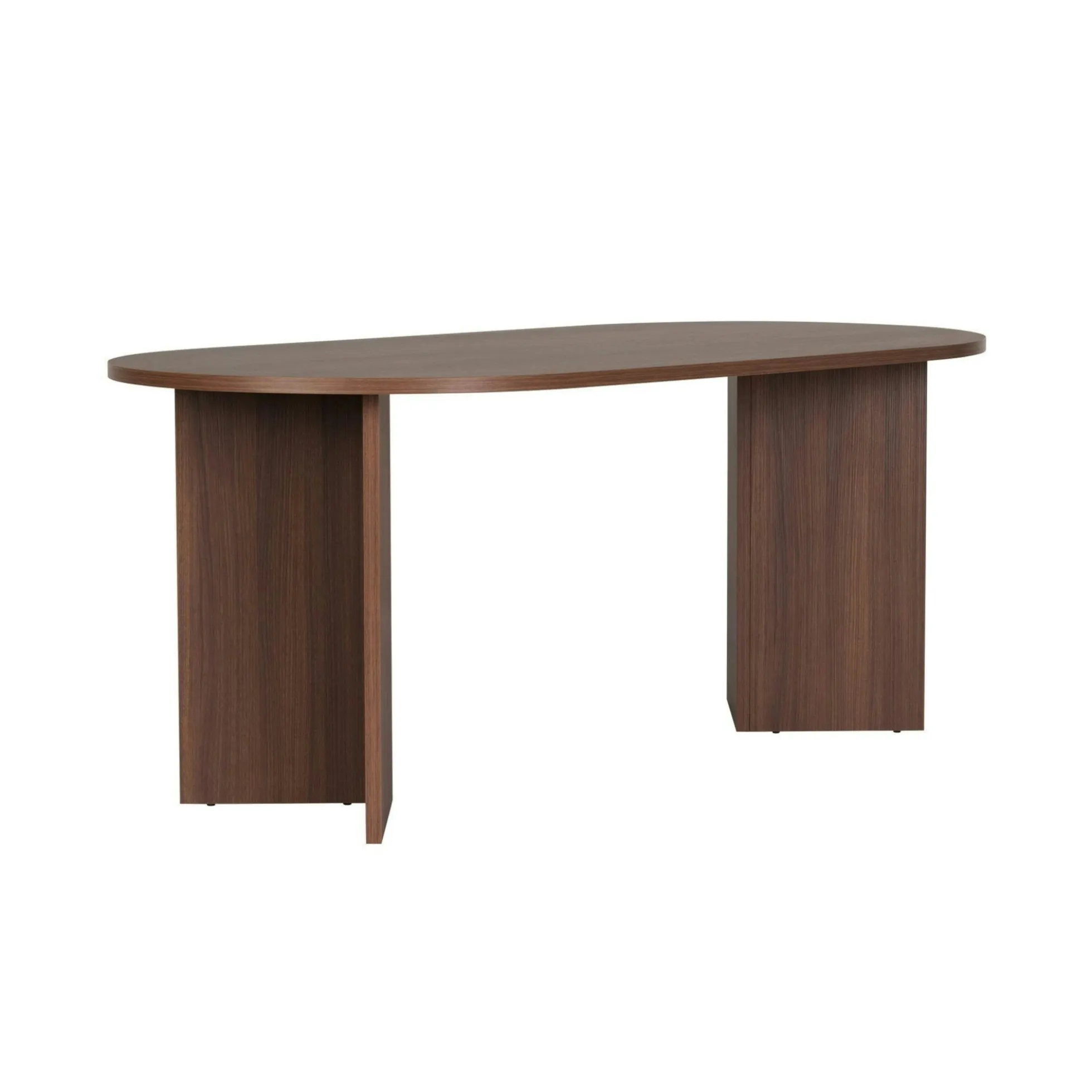 Table à manger ovale effet bois noyer pieds en V 200 cm MARFA