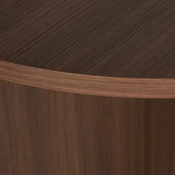 Table à manger ovale effet bois noyer pieds en V 200 cm MARFA