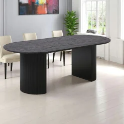 Table à manger ovale effet bois foncé 210 cm MATERA