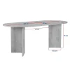 Table à manger ovale effet chêne pieds en V 200 cm MARFA