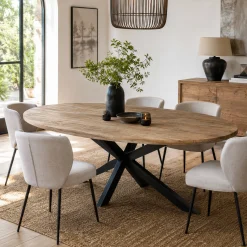 Table à manger ovale en bois de manguier 180 cm FULTON