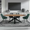 Table à manger ovale en bois de teck recyclé 220 cm ONTARIO