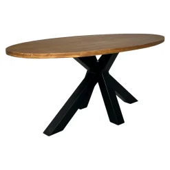 Table à manger ovale en bois de teck recyclé 190 cm ONTARIO