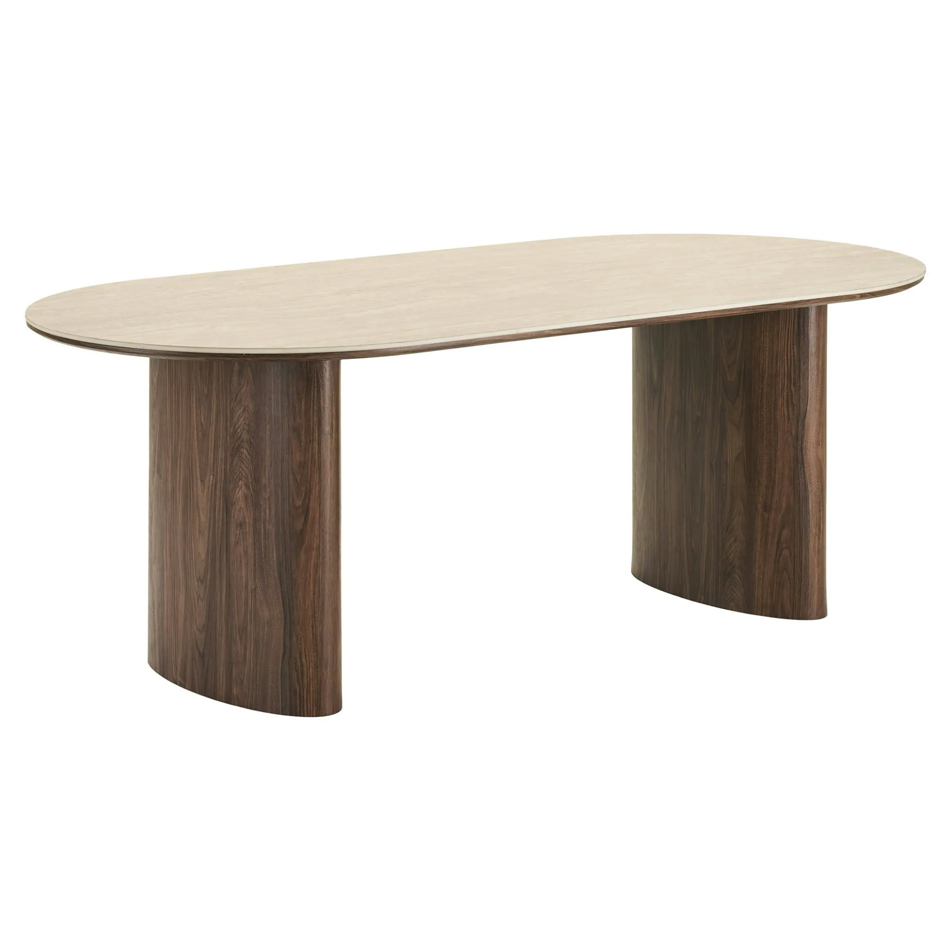 Table à manger ovale en céramique aspect travertin 210 cm PRATO