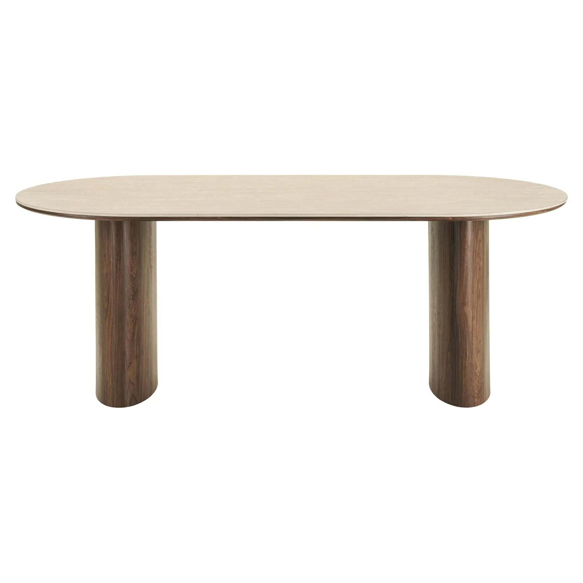 Table à manger ovale en céramique aspect travertin 210 cm PRATO
