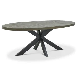 Table à manger ovale en marqueterie de chêne 200 cm ARLINGTON