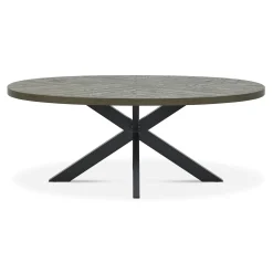 Table à manger ovale en marqueterie de chêne 200 cm ARLINGTON