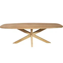Table à manger ovale organique à pied central 240 cm NERO