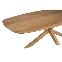 Table à manger ovale organique à pied central 240 cm NERO
