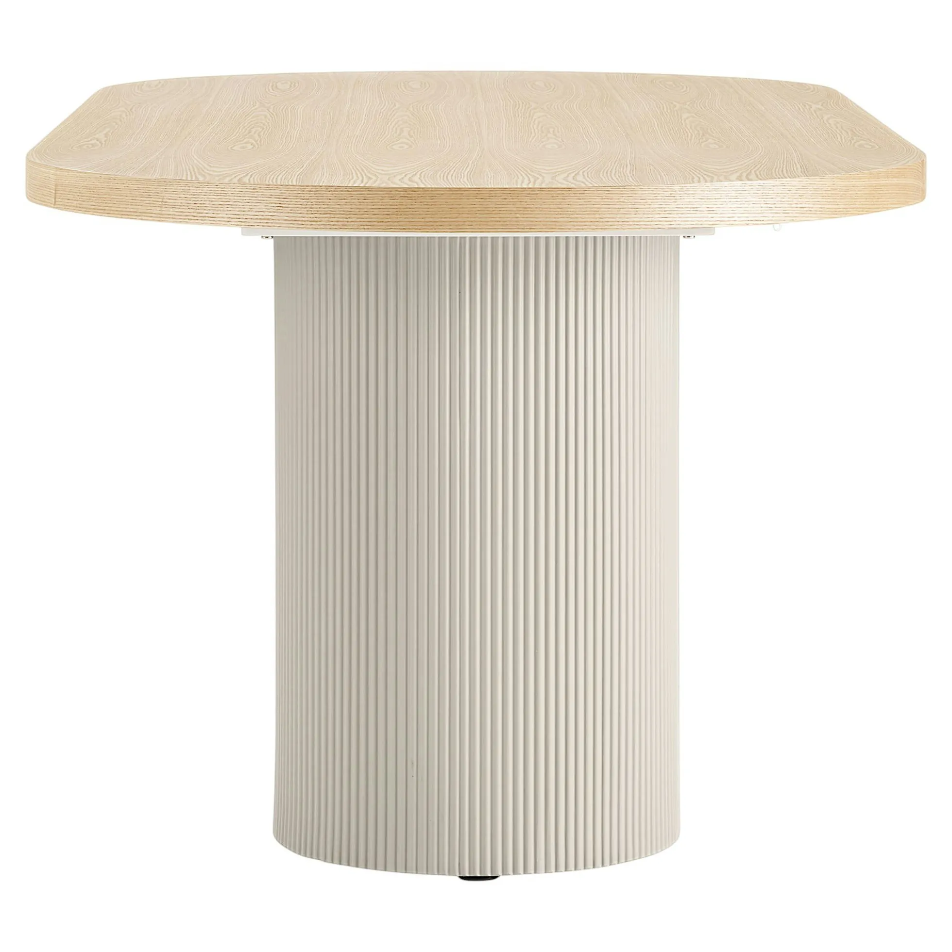Table à manger ovale placage frêne pieds colonne 220 cm LISBONNE
