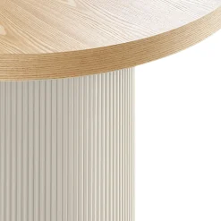 Table à manger ovale placage frêne pieds colonne 220 cm LISBONNE