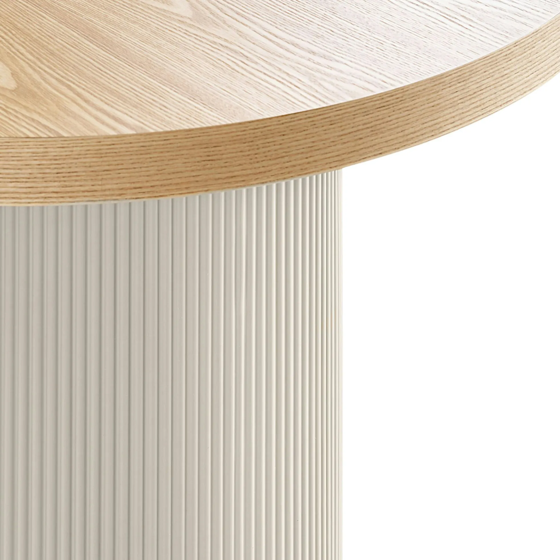 Table à manger ovale placage frêne pieds colonne 220 cm LISBONNE