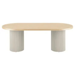 Table à manger ovale placage frêne pieds colonne 220 cm LISBONNE