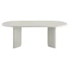 Table à manger ovale sable 220 cm - design minimaliste, pieds obliques ALBERTA