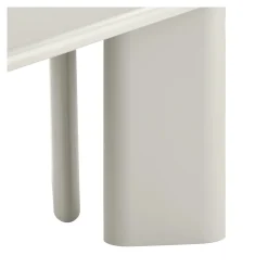 Table à manger ovale sable 220 cm - design minimaliste, pieds obliques ALBERTA