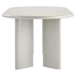 Table à manger ovale sable 220 cm - design minimaliste, pieds obliques ALBERTA