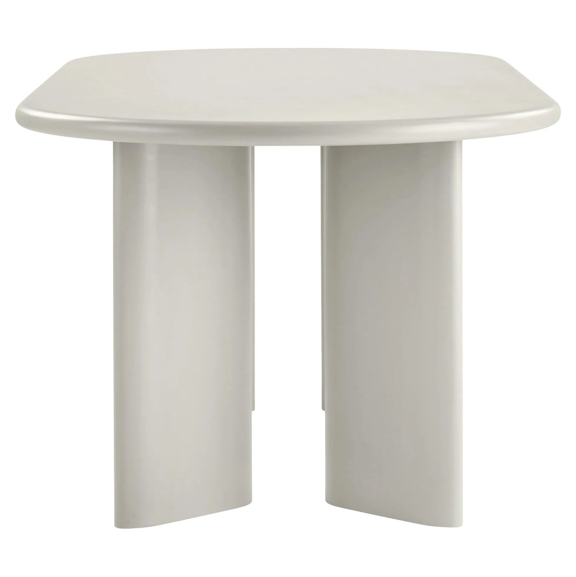 Table à manger ovale sable 220 cm - design minimaliste, pieds obliques ALBERTA