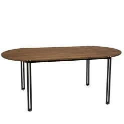 Table à manger plateau ovale en teck recyclé 200 SWING