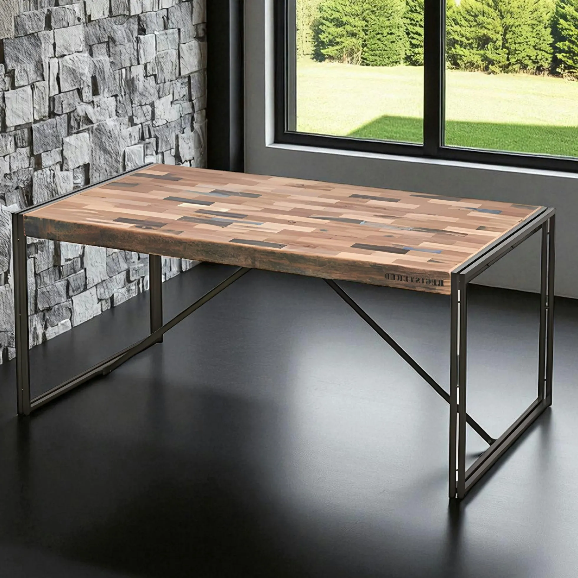 Table à manger rectangle bois recyclé 250x100 CARAVELLE