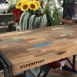 Table à manger rectangle bois recyclé 175x100 CARAVELLE