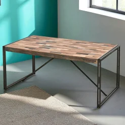 Table à manger rectangle bois recyclé 200x100 CARAVELLE